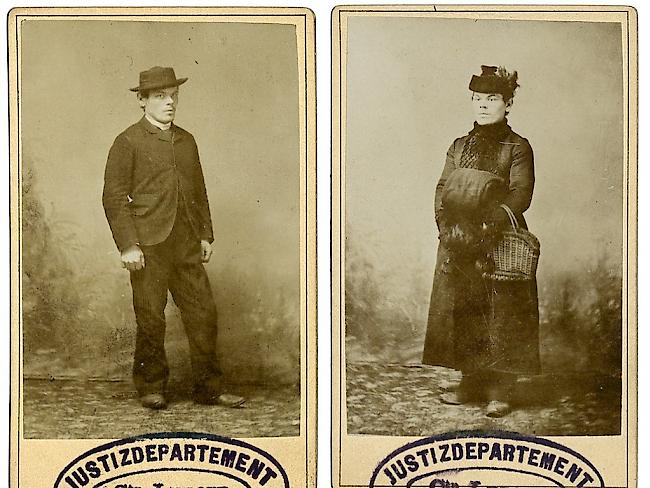 Exponate aus der Luzerner Ausstellung "Tatort": Der 1892 hingerichtete Mörder Ferdinand Gatti, rechts als Frau verkleidet. (Pressebild)