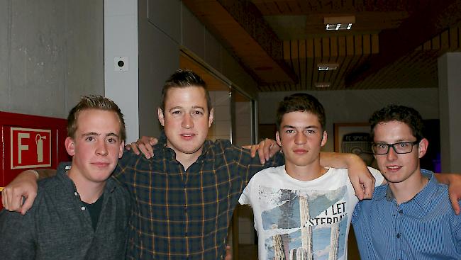 Jean-Pierre Juon (19), Andre Petrig (29), Elia Kalbermatter (16) und Ralf Lorenz (19) aus Törbel.