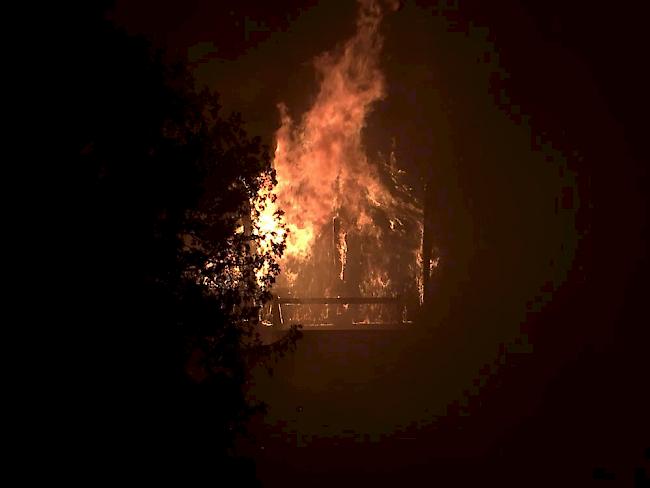 Das Chalet in Troistorrents wurde durch das Feuer zerstört.