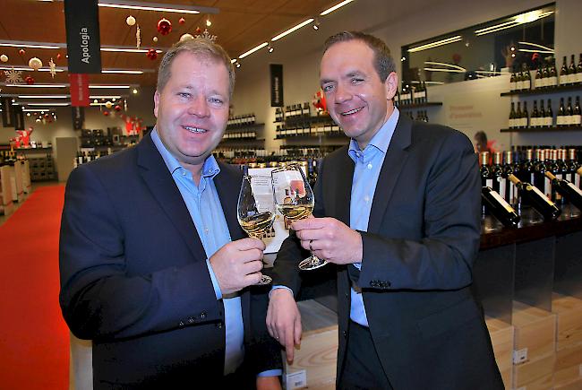 Trotz schwierigem Marktumfeld gelang es VR-Präsident Pierre-Alain Grichting (links) und Direktor Raphaël Garcia den Gewinn von Provins zu steigern.