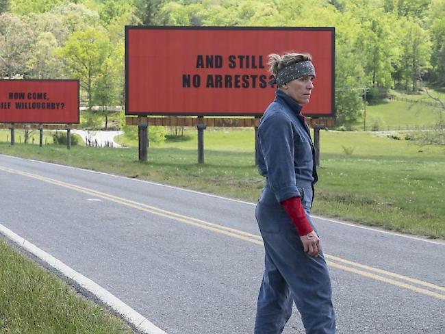 Frances McDormand ist für "Three Billboards Outside Ebbing, Missouri" (Bild) für einen SAG Award in der Sparte weibliche Hauptrolle nominiert. Der Film erhielt insgesamt vier Nominationen. (Archivbild)
