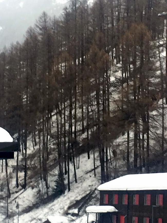 Weitere Schäden, die das Sturmtief "Burglind" in Zermatt anrichtete.