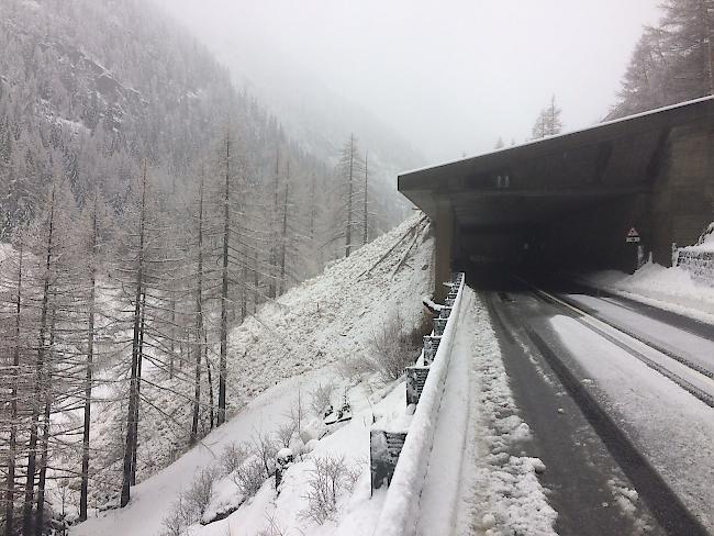 Eine Lawine beim Furigraben unterhalb von Simplon Dorf