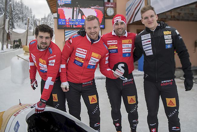 Simon Friedli, Rico Peter, Alex Baumann und Michael Kuonen (von links) fuhren in Königssee auf den 13. Rang (Archivbild)