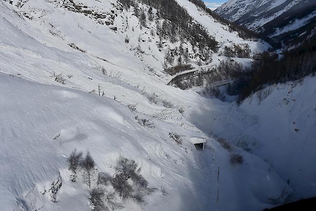 Die Schusslawine bei Zermatt (Aufnahme vom Januar 2018)
