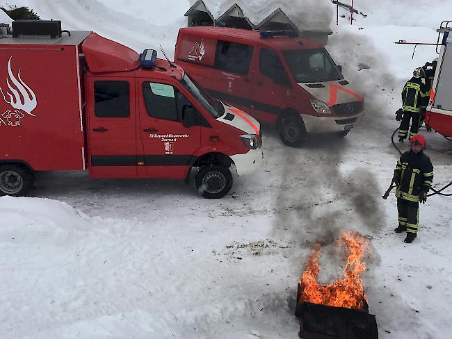 Einsatzübung der Feuerwehr Zermatt.