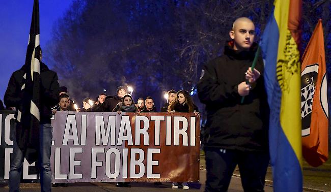 Umstritten. Mitglieder der rechtsextremen Bewegung «Forza Nuova» während eines Gedenkumzugs (Turin im Februar 2018).
