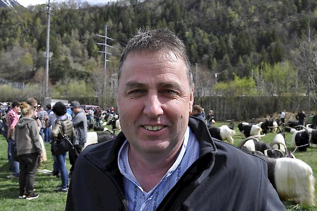 Der Präsident der Oberwalliser Ziegenzüchter, Reinhard Grand, freute sich über die gute Qualität der Böcke.