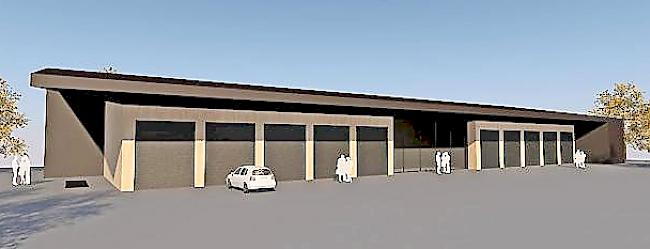 Der neue Werkhof in Raron soll im Herbst 2019 eröffnet werden.Foto Visualisierung Pascal Bregy AG