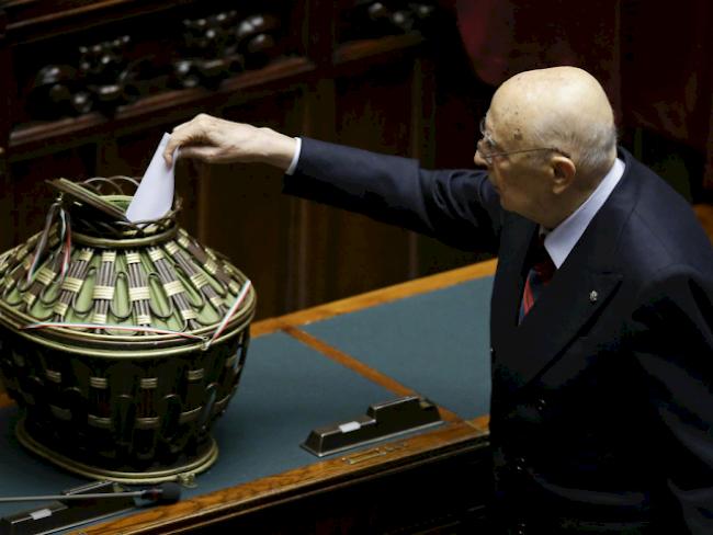 Der abtretende Präsident Napolitano wählt für seinen Nachfolger