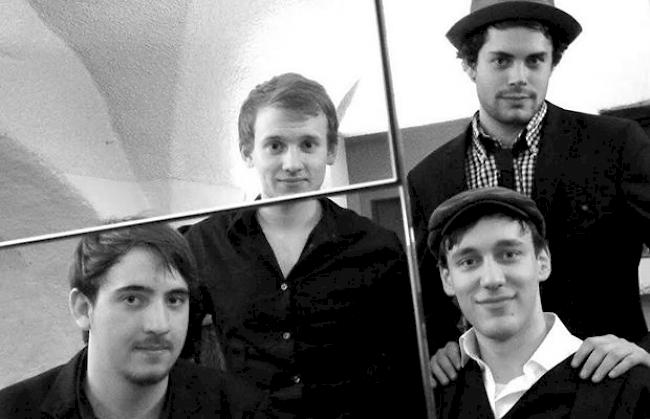 Jazzpower in der Visper Altstadt mit Jonas Ruppen, Timo Wild, Aron Salzmann und Pascal Fernandes.