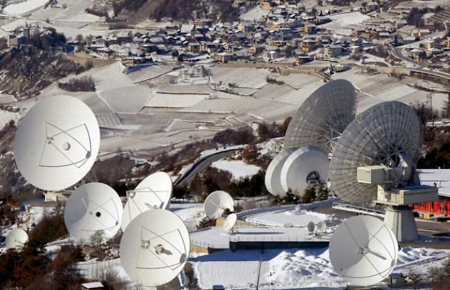 Die Satellitenstation in Leuk