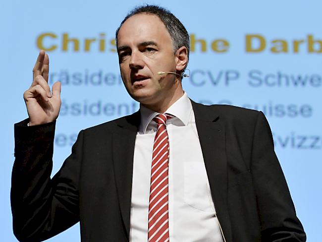 CVP-Präsident Christophe Darbellay bei seiner Rede