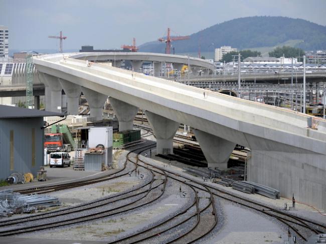 Brücke im Bau der Durchmesserlinie in Zürich (Archiv)