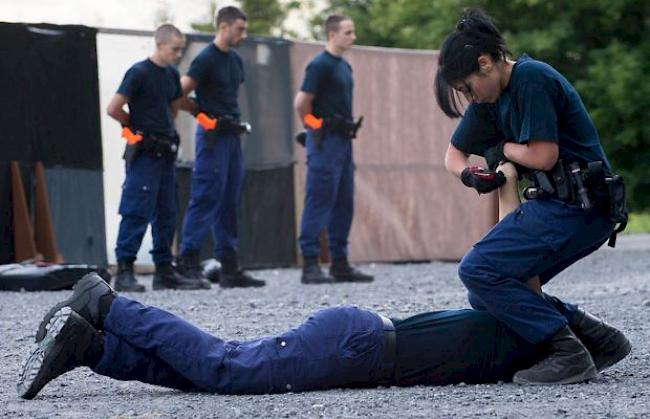 Aspiranten an der Polizeiakademie in Savatan (Archivbild).