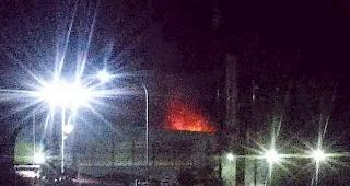 Blick auf die Brandstelle.