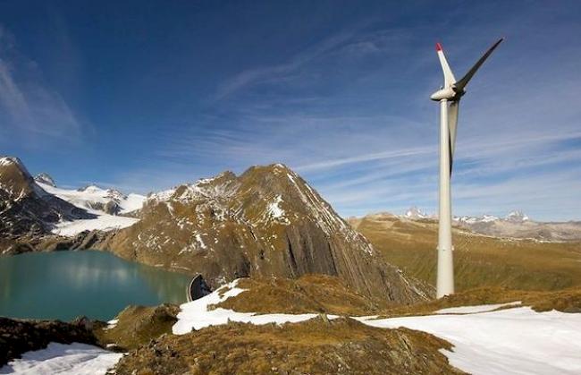 Die höchstgelegene Windenergie Europas steht am Gries auf 2465 m.ü. M.