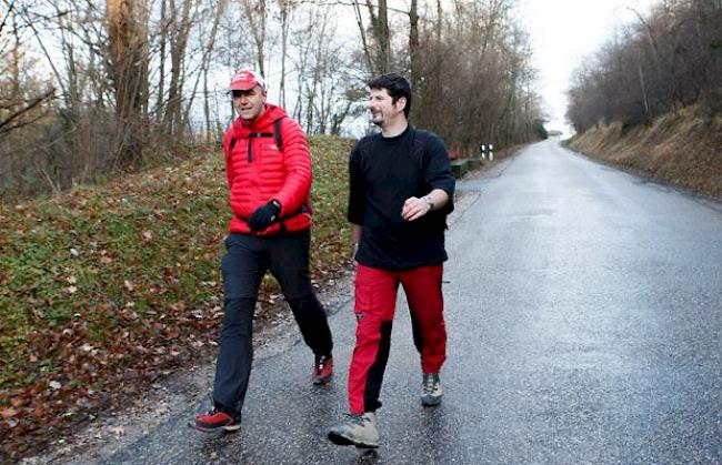 Die Nationalräte Christophe Darbellay und Yannick Buttet während der ersten Etappe im Dezember 2013