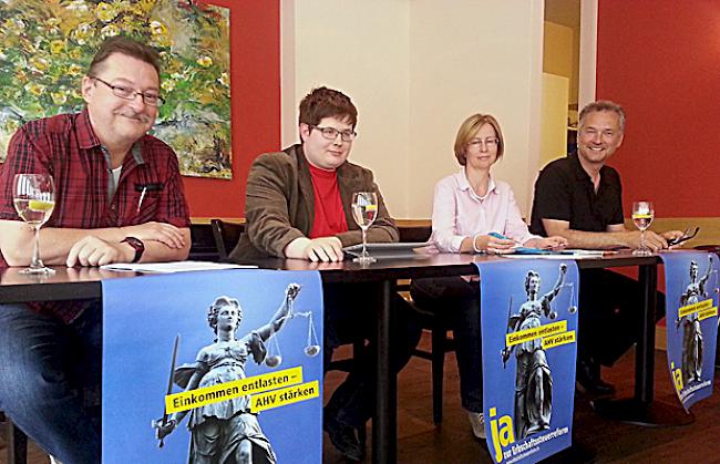 Vertreter an der Pressekonferenz des Oberwalliser Komitees JA zur Erbschaftssteuerreform.
