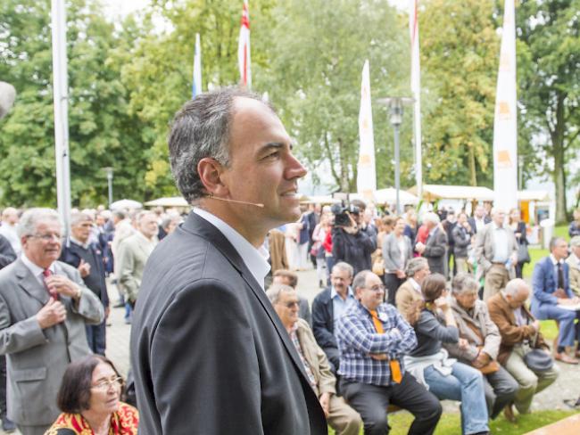 Parteipräsident Christophe Darbellay am CVP-Parteitag in Sempach