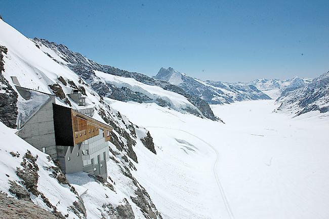 Das Berghaus «Top of Europe» befindet sich vollständig auf Walliser Boden.