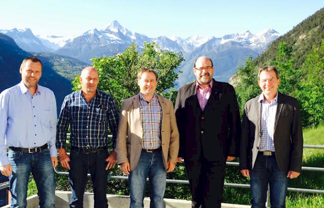 Verwaltungsrat der EDSR von links: Stefan Summermatter, Christian Furrer, Dominik Abgottspon (Präsident), Michel Schwery (Vizepräsident) und Christian Abgottspon.
