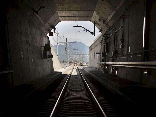 Das Nordportal des Gotthard-Basistunnels bei Erstfeld im Kanton Uri