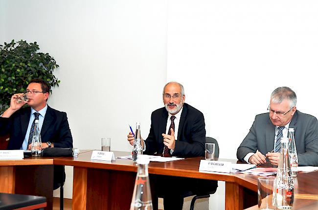 Zufrieden: die FMV-Spitzen Patrick Maret, Präsident Pascal Gross und Direktor Paul Michellod.