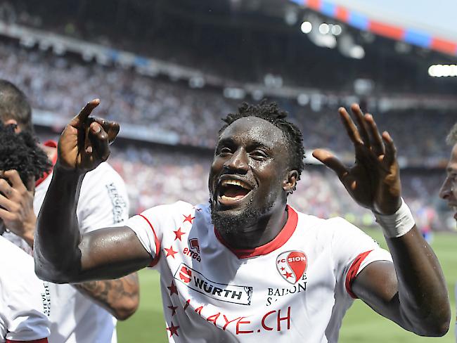 Sion (hier Jagne Pa Modou) feiert den nächsten Cupfinal-Sieg