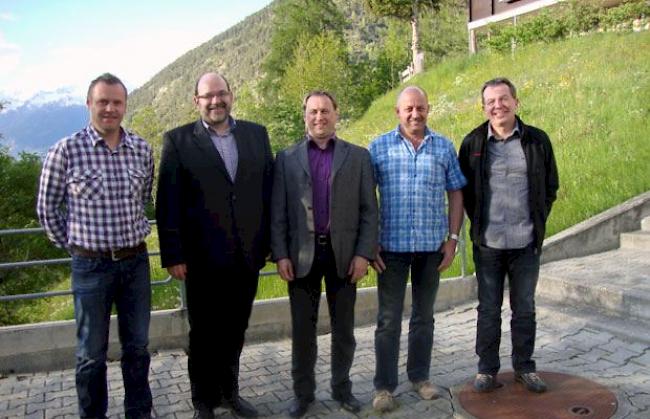 Der Verwaltungsrat der EDSR (von links): Stefan Summermatter, Michel Schwery (Vizepräsident), Dominik Abgottspon (Präsident), Christian Furrer, Christian Abgottspon. 