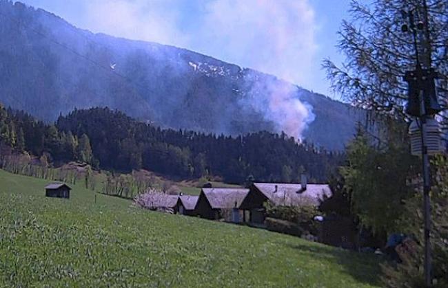 Blick von Termen (Hasel), Richtung Süden: Brand in Ried-Brig