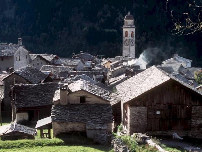 Blick auf Bergell-Dorf Soglio (Archiv)