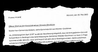 Mit diesen Zeilen beginnt der Brief welcher verschickt wurde.