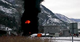 Brand beim Bildackerkreisel in Gamsen. 