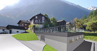 Die einst&ouml;ckige Parkanlage in Unterems nach ihrer Fertigstellung.