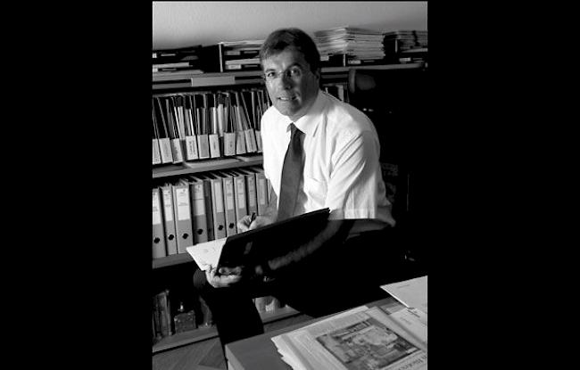 Staatsrat Jean-Michel Cina in seinem Büro in Sitten.