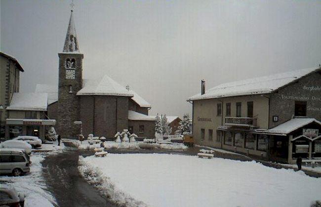 Der Dorfplatz in Grächen