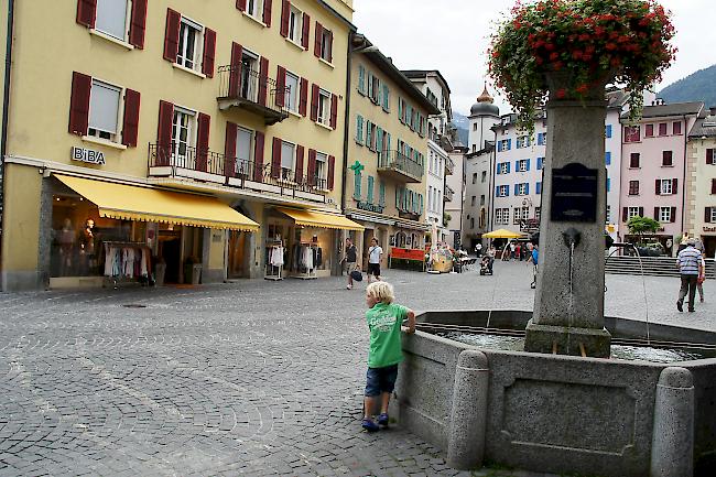 Brunnen auf dem Briger Sebastiansplatz.