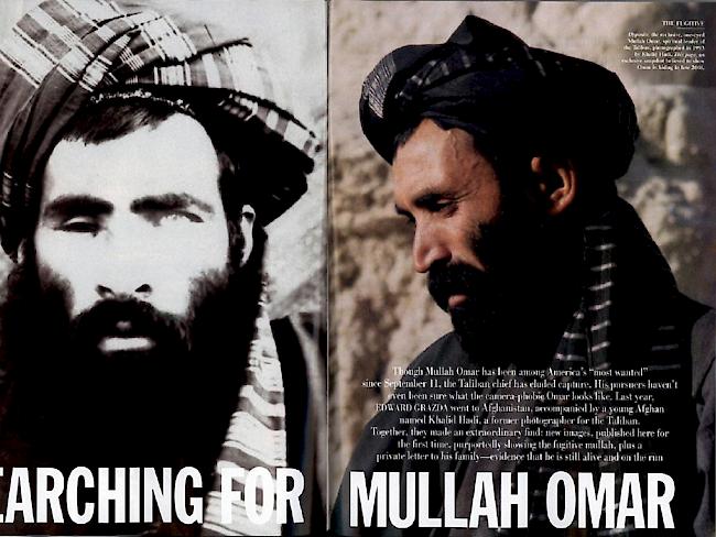 Die beiden Bilder von Mullah Omar aus den Jahren 1995 (links) und 2001 wurden von der Zeitschrift Vanity Fair 2003 veröffentlicht.