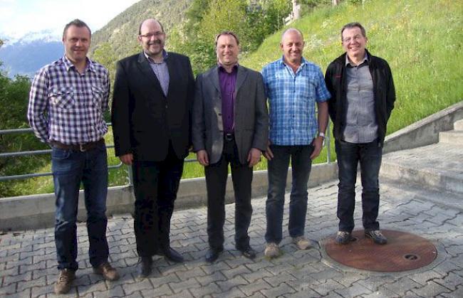 Verwaltungsrat der EDSR von links: Stefan Summermatter, Michel Schwery (Vizepräsident), Dominik Abgottspon (Präsident), Christian Furrer und Christian Abgottspon.
