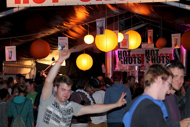 Partyzone am Open Air Gampel vom Donnerstag.