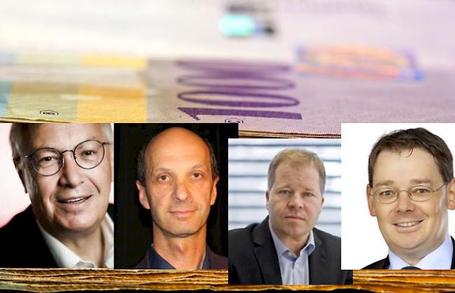 Lassen sich den Wahlkampf einiges kosten (von links): Thomas Burgener, Beat Rieder, Pierre-Alain Grichting und Franz Ruppen.