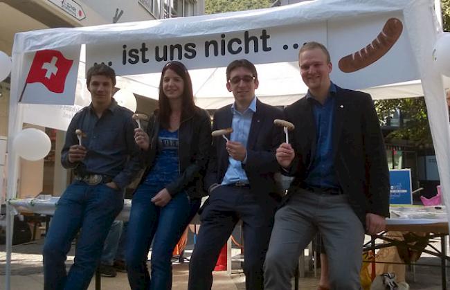 Die Nationalratskandidaten Simon Gasser, Nicole Zimmermann, Michael Kreuzer und Diego Schmid (von links)