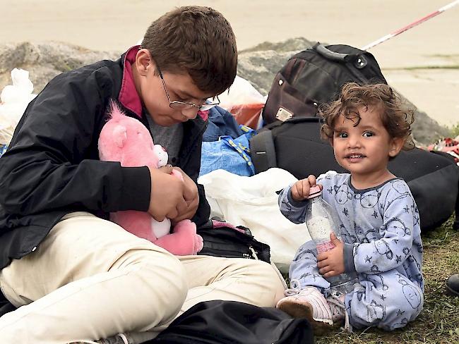 Flüchtlingskinder am Dienstag im österreichischen Nickelsdorf.