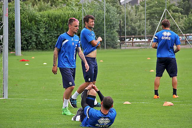 Martin Zeman, Vero Salatic, Vilmos Vanczak (liegend) und Elsad Zverotic (hinten): Auftakt in die Europa League mit dem Heimspiel gegen Kasan.