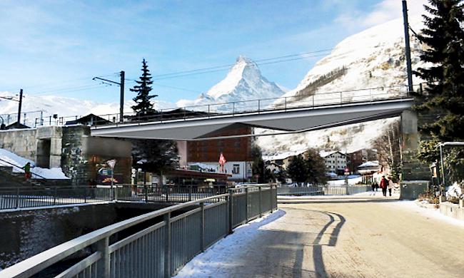 Der geplante Neubau der GGB-Brücke sorgt in Zermatt weiterhin für Gesprächsstoff.