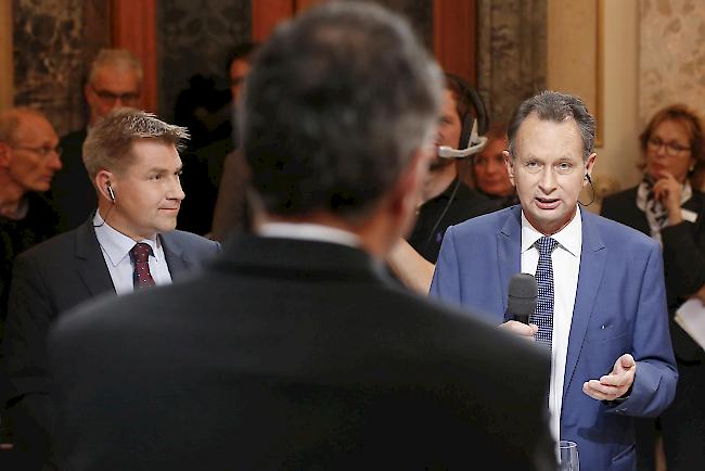 ...und FDP-Präsident Philipp Müller am Abend des Wahlsonntags.
