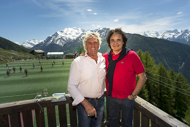 Als Ehrengast in Randa: Christian Constantin. Hier mit Goalie-Legende Jean-Marie Pfaff (links im Bild) in Gspon (Archivbild).