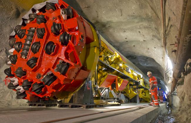 Diese Tunnelbohrmaschine kommt derzeit zwischen Oberwald und Gletsch zum Einsatz.
