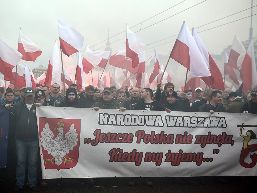 Nationalisten marschieren am polnischen Unabhängigkeitstag 1815.ch
